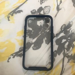Clear iPhone XR case with dark blue sides